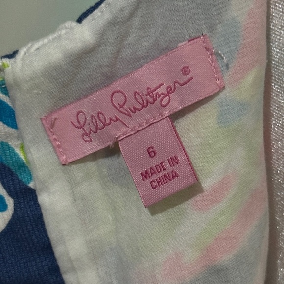 Lilly Pulitzer Indigo Palm Reader sleeveless shift dress size 6 - Picture 4 of 6